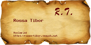 Rossa Tibor névjegykártya
